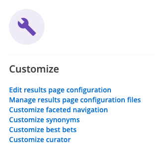 manage results page panel customize