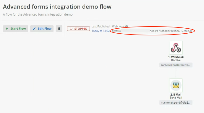 advanced form integration demo webhook and e mail components published