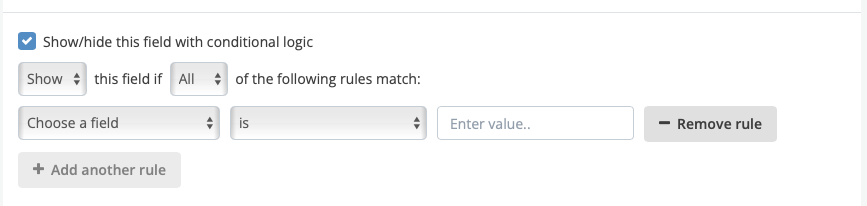 show hide this field with conditional logic
