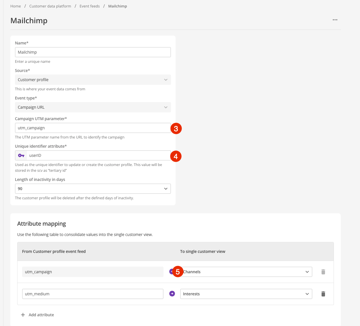 Anonymous profile event feed configuration