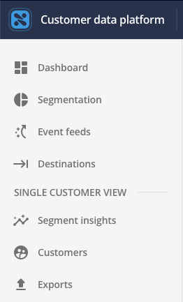 customer data platform left pane