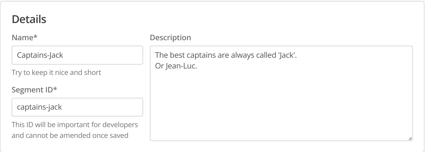 Segment details