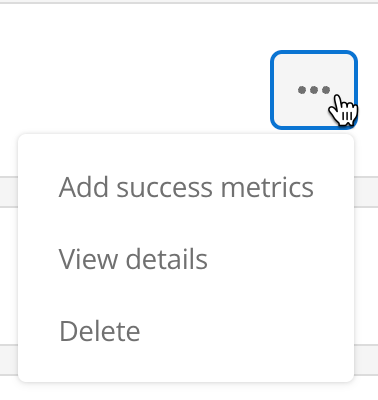 The segment menu expanded to show the Add success metrics option