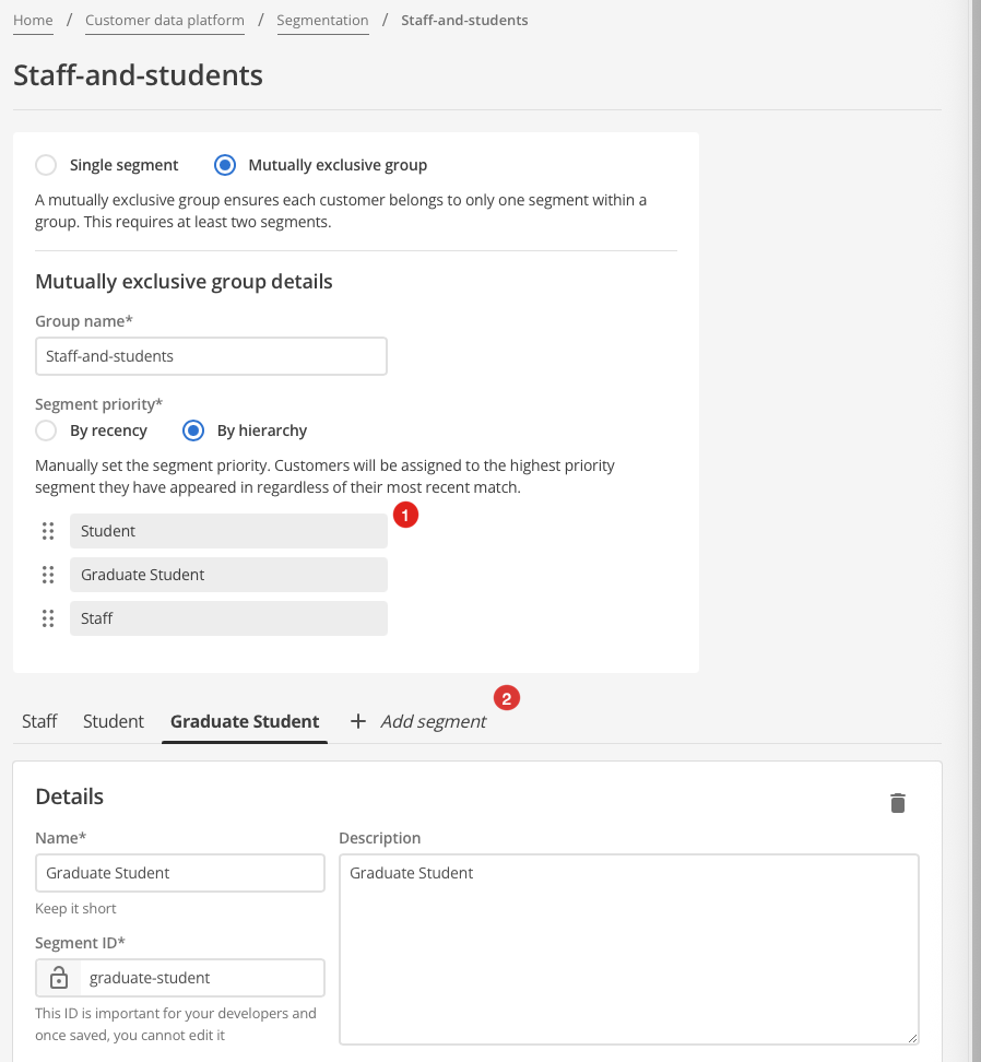 staff and students by hierarchy