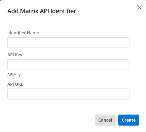 add matrix api identifier panel