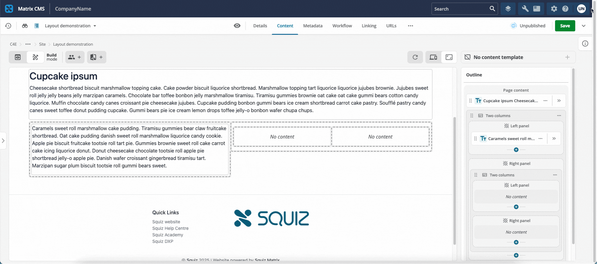 Screen capture showing how to add a layout inside another layout