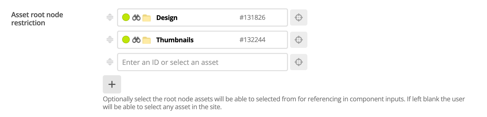 resource browser asset root node restriction