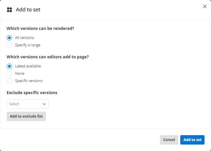 component set add to set dialog 2