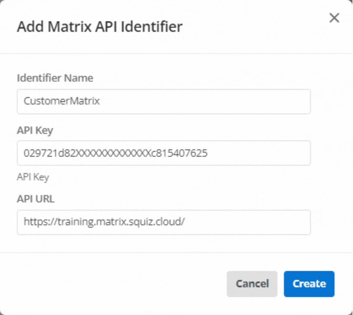 content services add matrix api identifier dialog