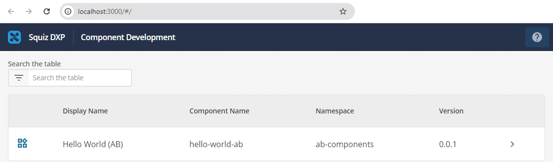 localhost 3000 squiz dxp component development ui