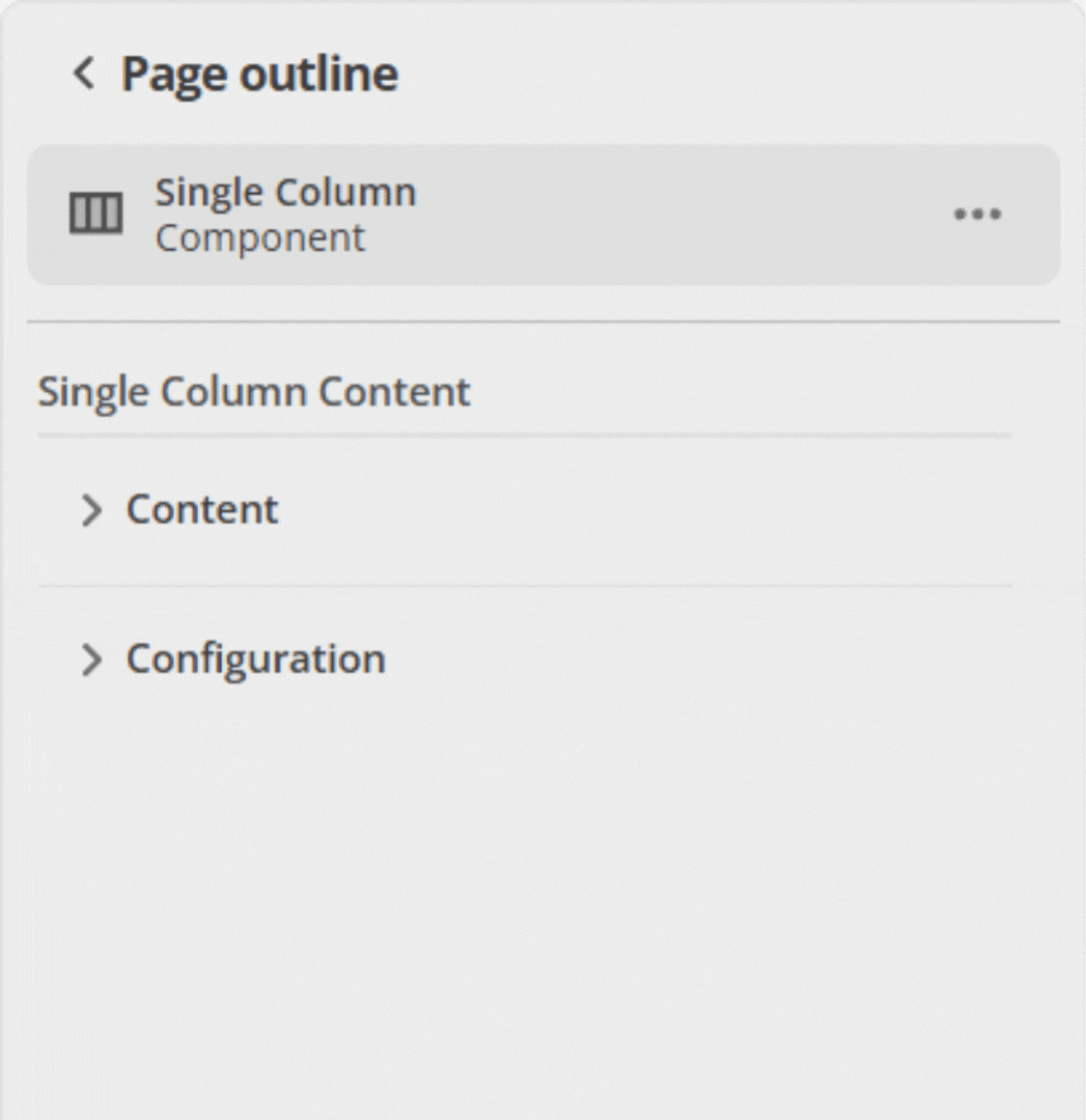 Page outline showing grouped properties collapsed by default.