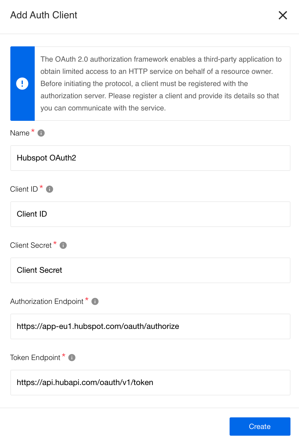 Add OAuth client