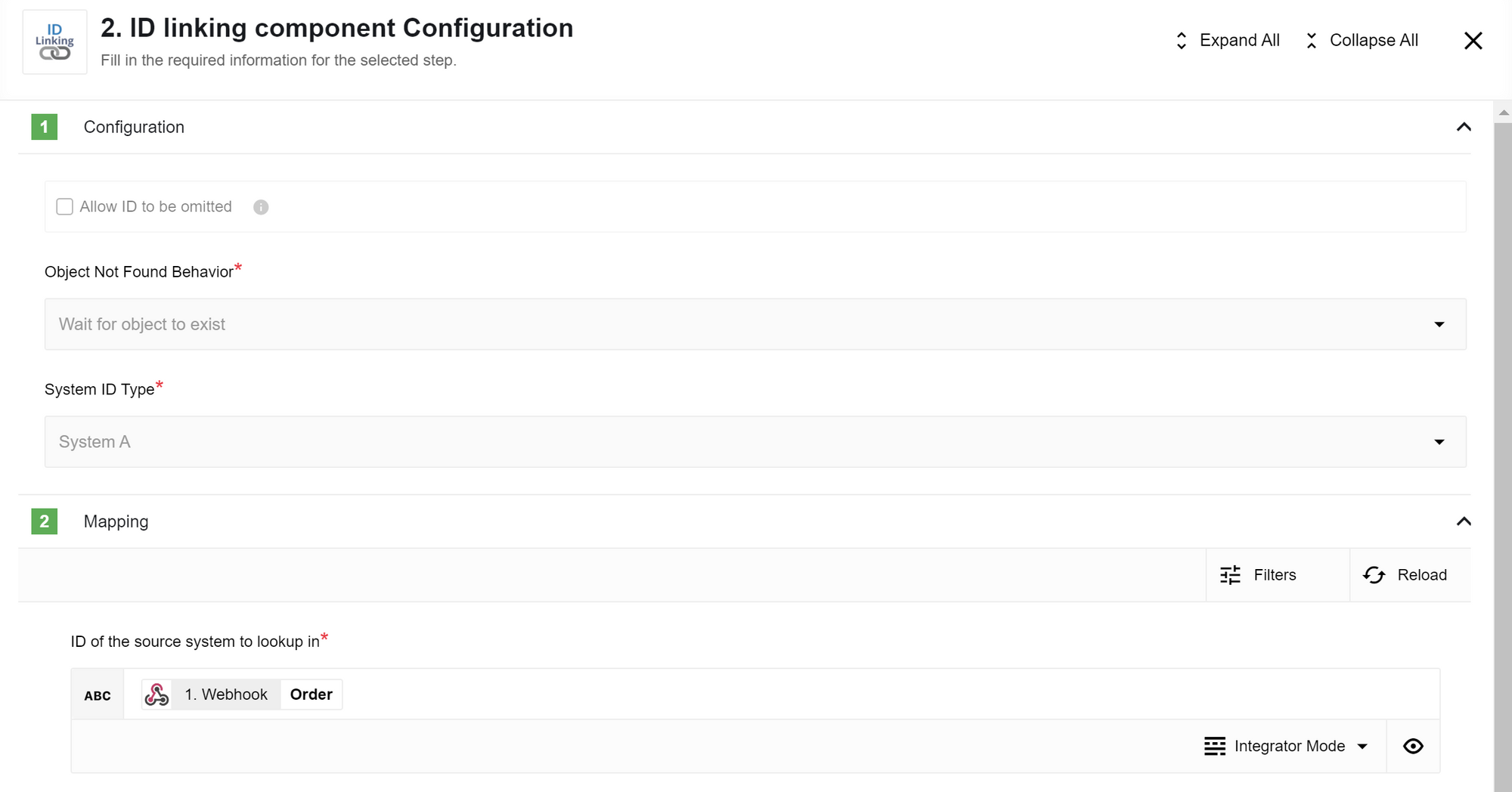 id linking component waits