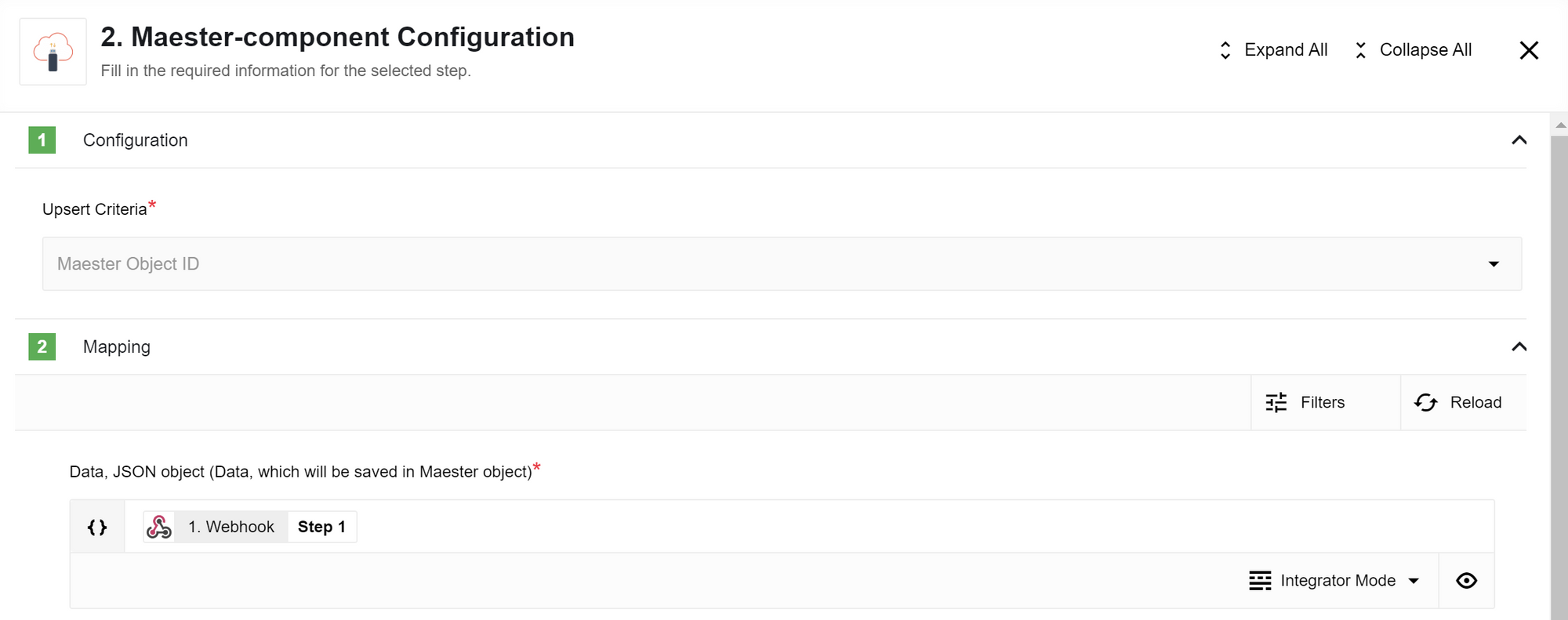 The Maester component configuration for the first flow