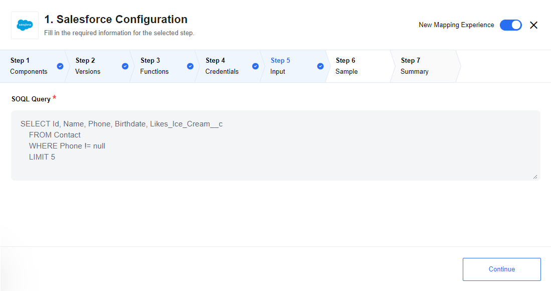 Query trigger - configure input