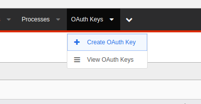 OAuth keys menu