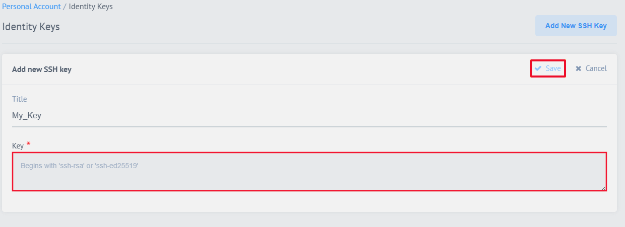 SSH key creation