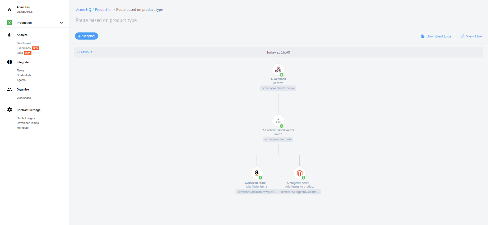 Content-Based Router in use