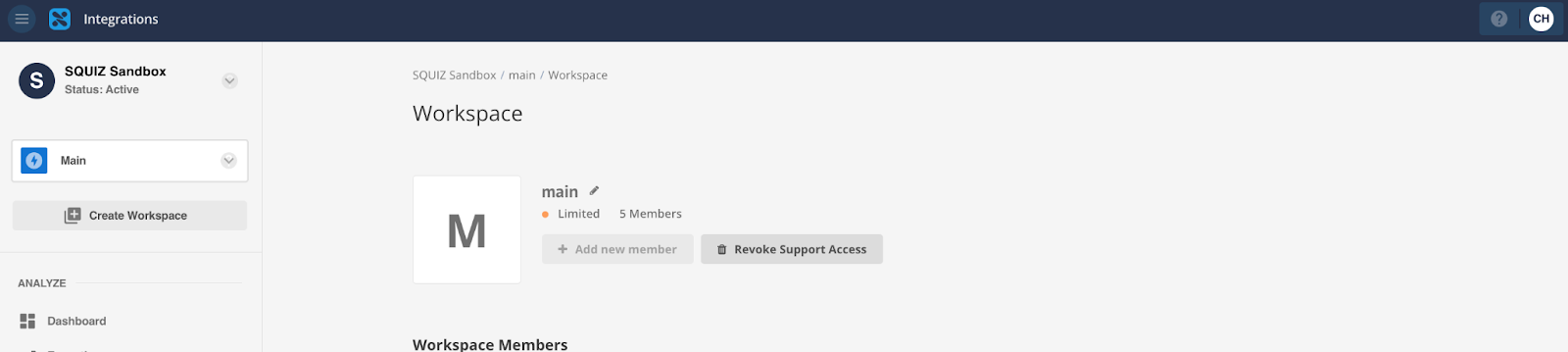 Grant support access button