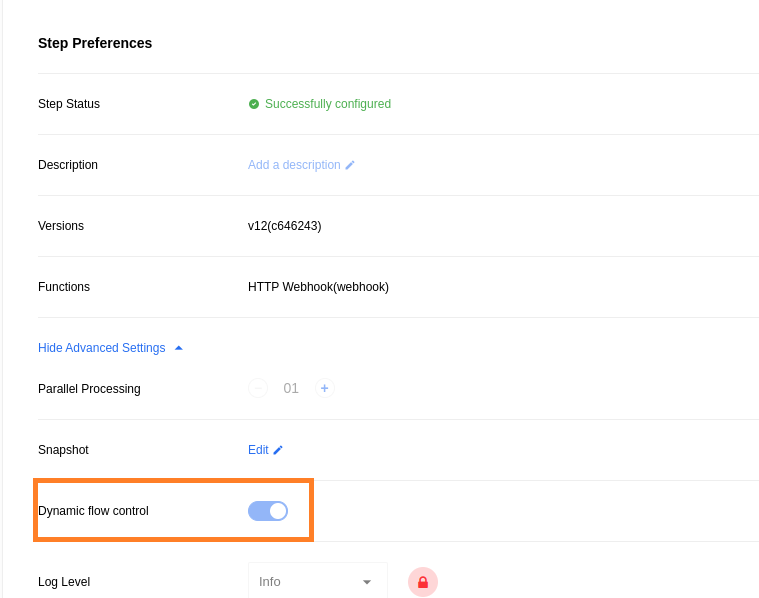 disable dynamic flow control