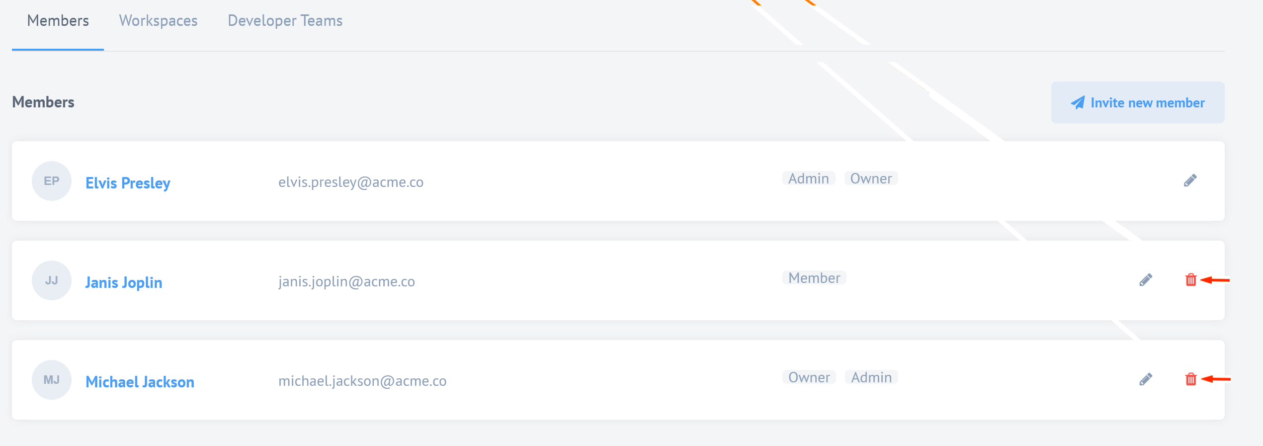 Remove members from a workspace