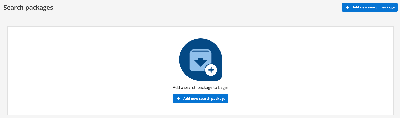 search package panel no search packages