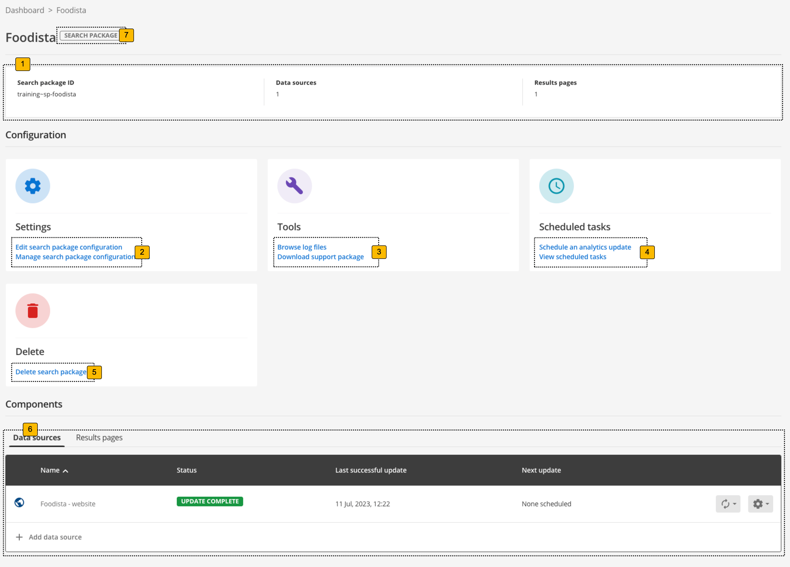 manage search package