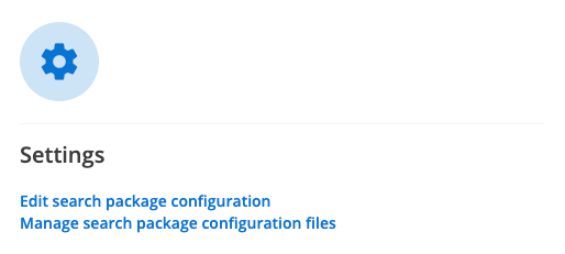 manage search package panel settings
