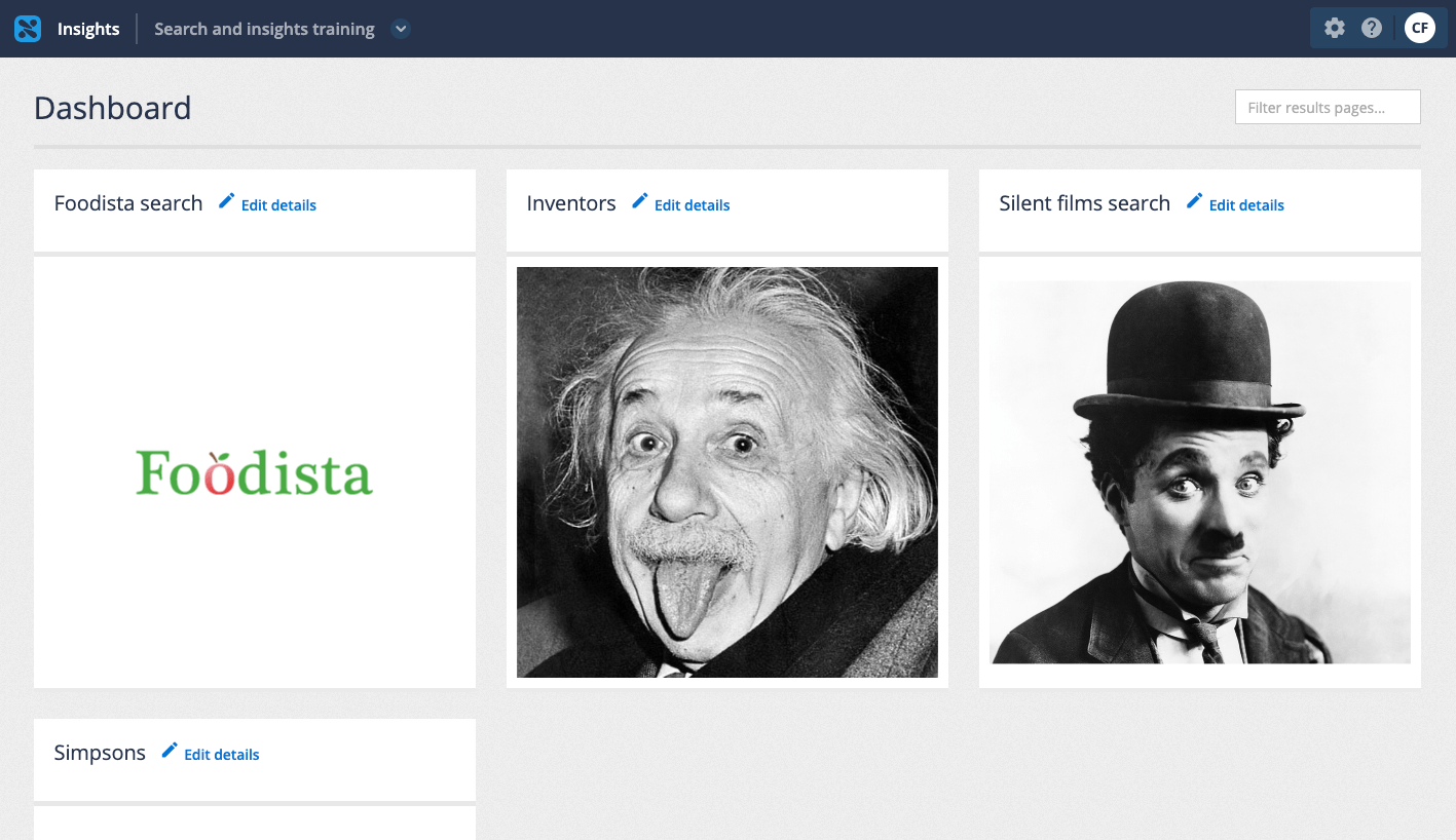 marketing dashboard all results pages tiles