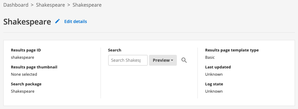 Preview a search from the results page detail screen