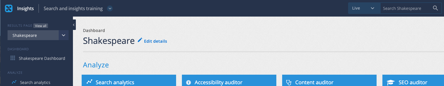 Preview a search from insights dashboard