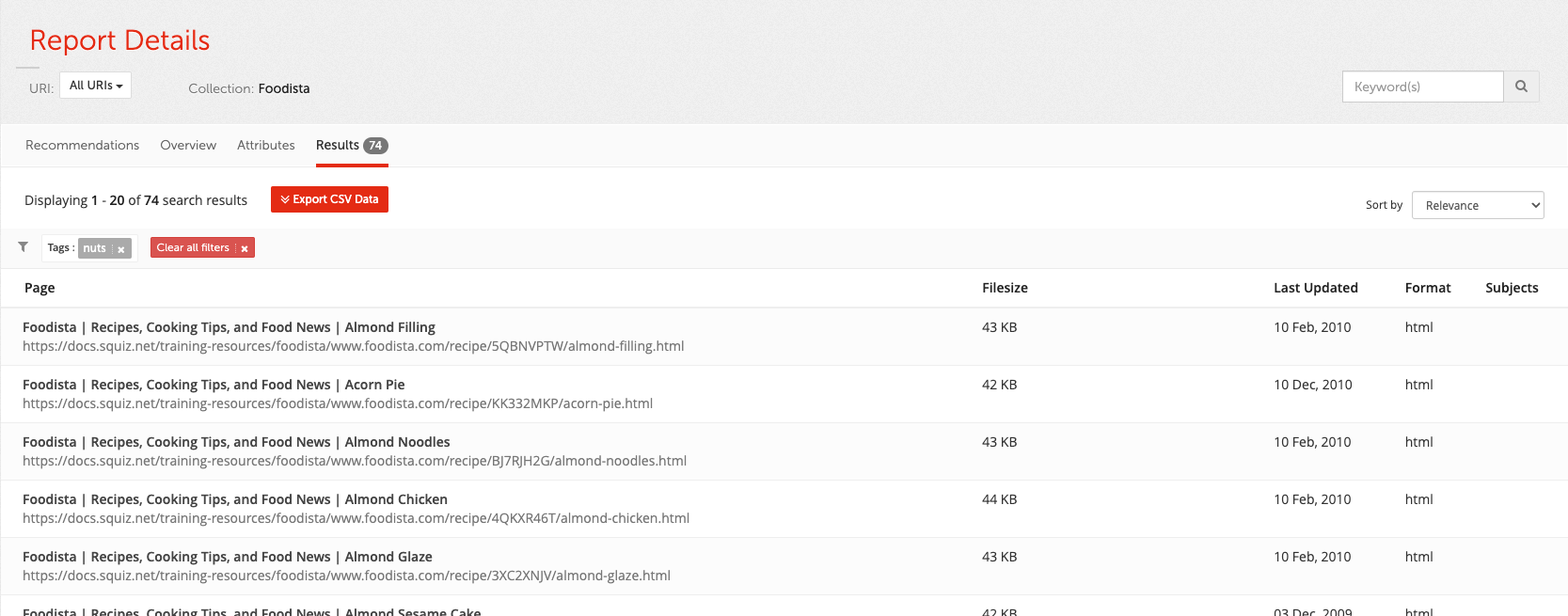 exercise metadata reporting 02