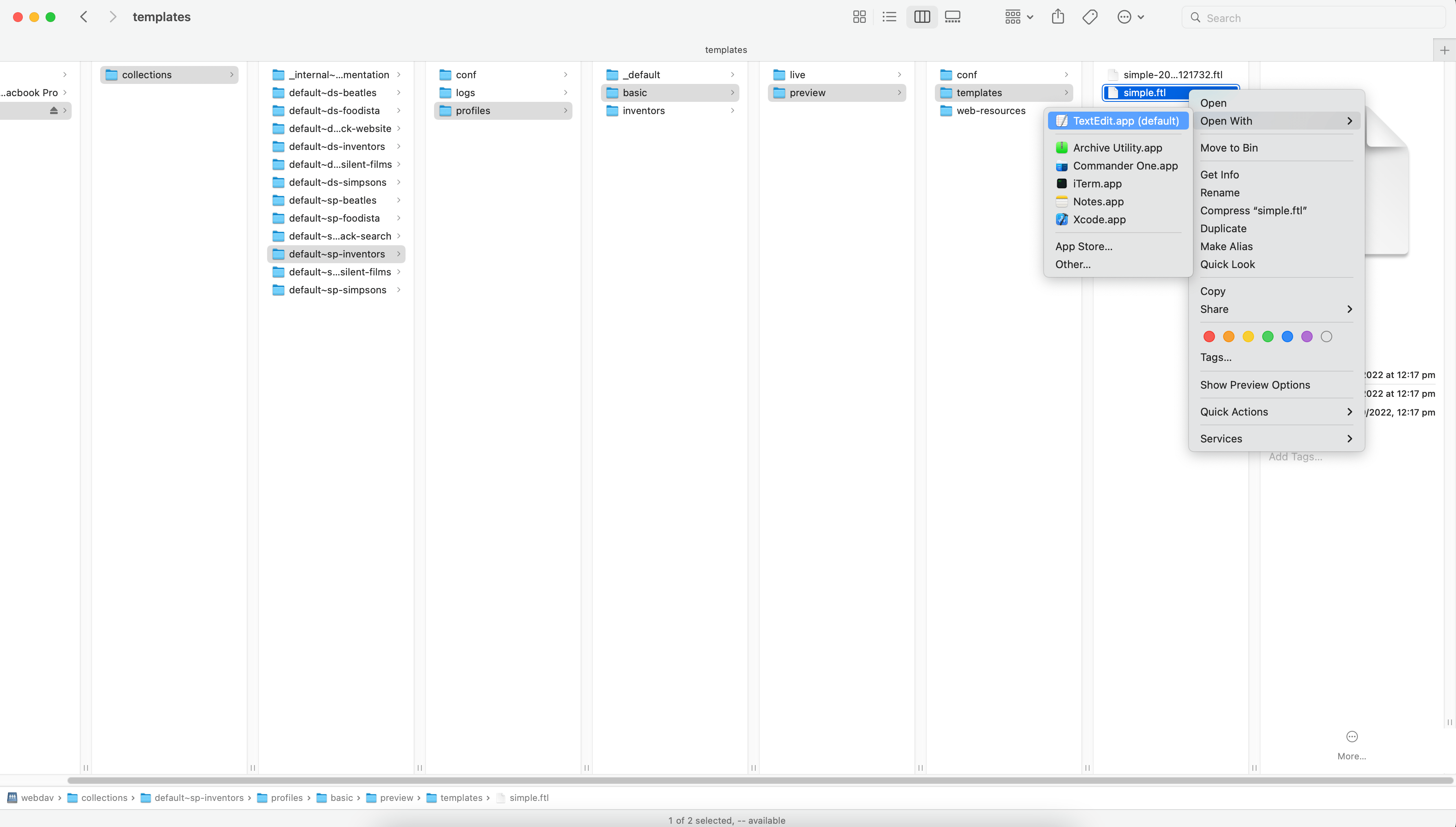 exercise edit a template using webdav 01