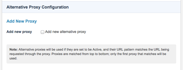 Alternative proxy configuration