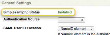 The SimpleSAMLphp status field