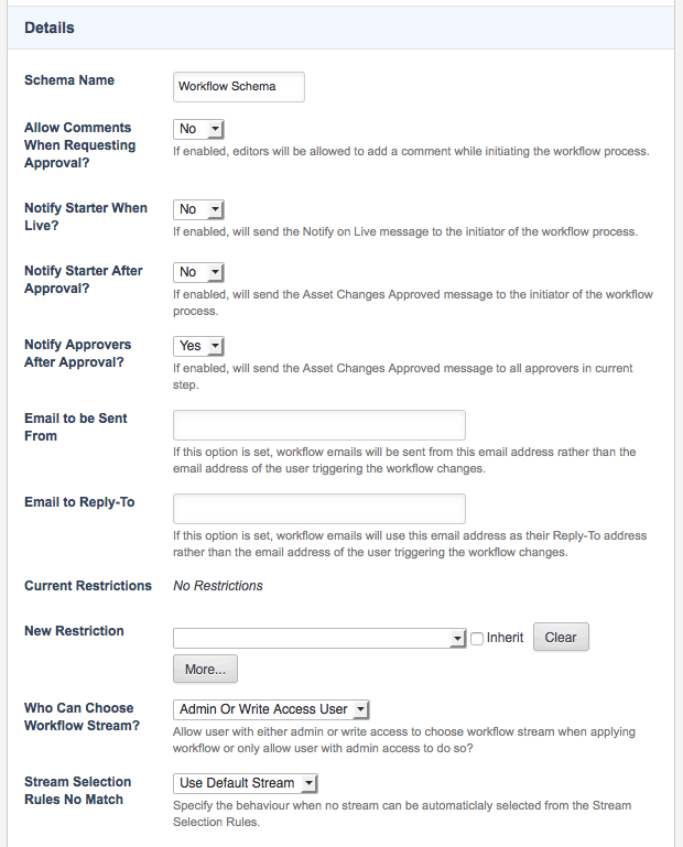 The Details section of the details screen