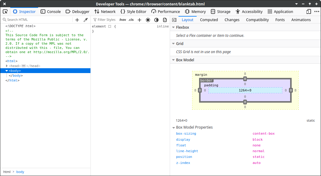 firefox xubuntu 24.04 web developer tools