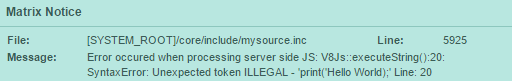 server side js error