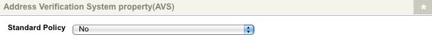The address verification system property section of the *Details* screen