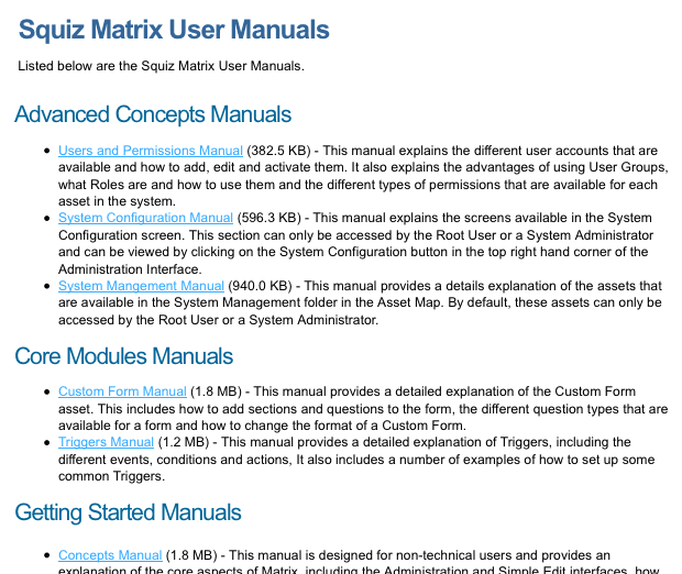 an example of asset listing using groups