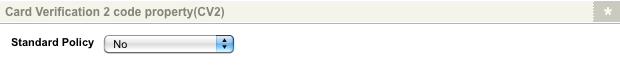 The card verification two code property section of the *Details* screen