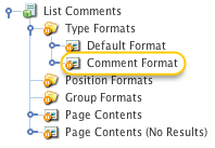 The comment format bodycopy