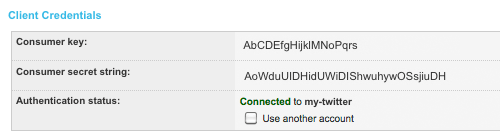 The connected authentication status