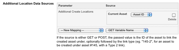 The additional location data sources field