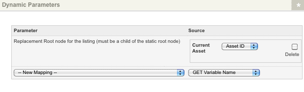 The dynamic parameters section