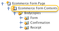 The ecommerce form contents asset