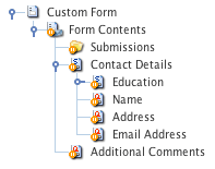 An example custom form structure