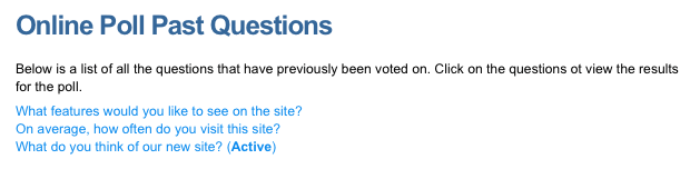 An online poll (past questions)