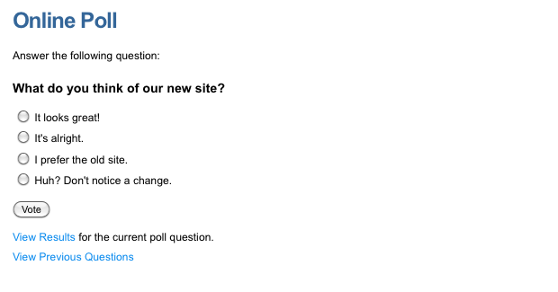 An online poll (question)