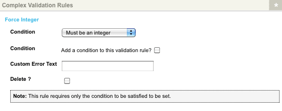 The Force integer complex validation rule